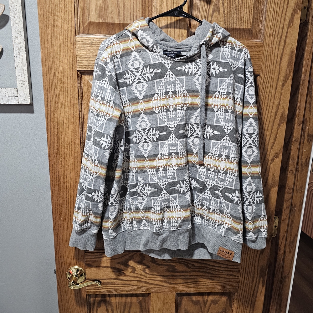 Gray Patterned Hoodie